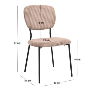 Σετ τραπεζαρία 5τμχ Darlen - Kevin  χρώμα καρυδί - μόκα 125x72x74εκ.