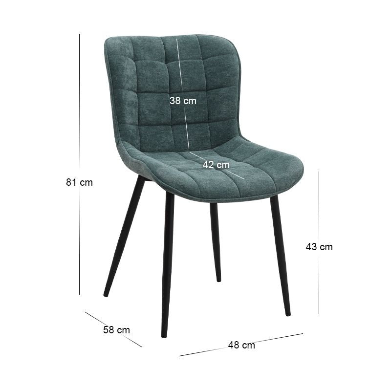 Σετ τραπεζαρία 5τμχ Darlen - Chiara  χρώμα καρυδί - πράσινο 125x72x74εκ.