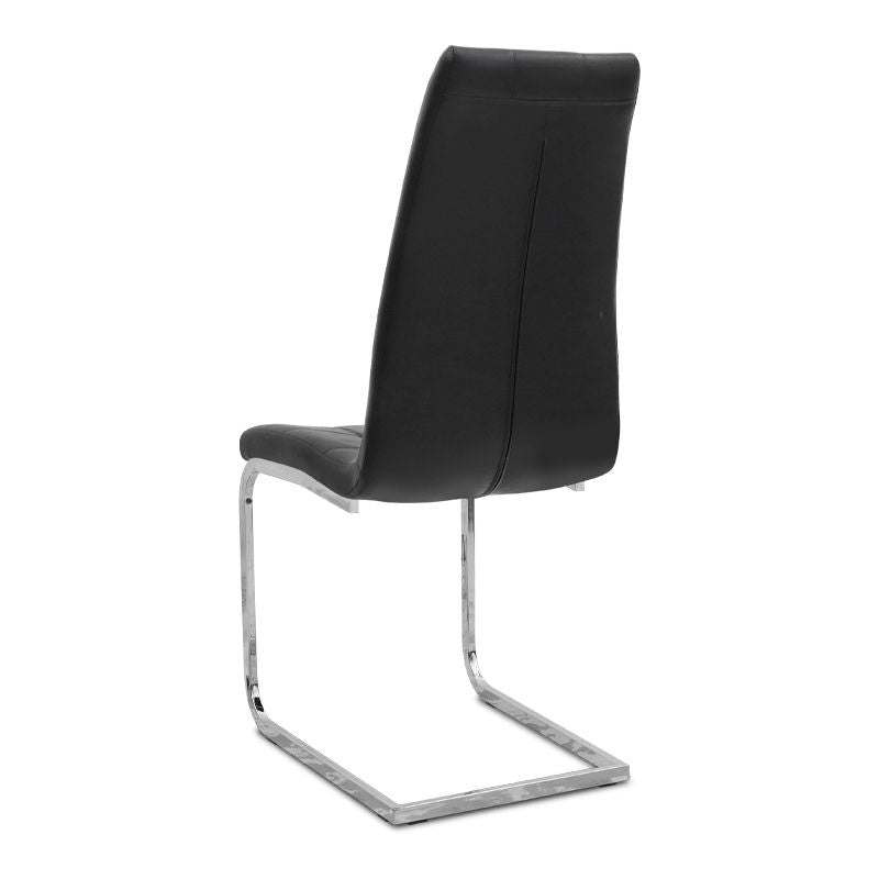 Σετ τραπεζαρία 5τμχ Darlen - Vela  χρώμα sencron black - μαύρο 125x72x74εκ.