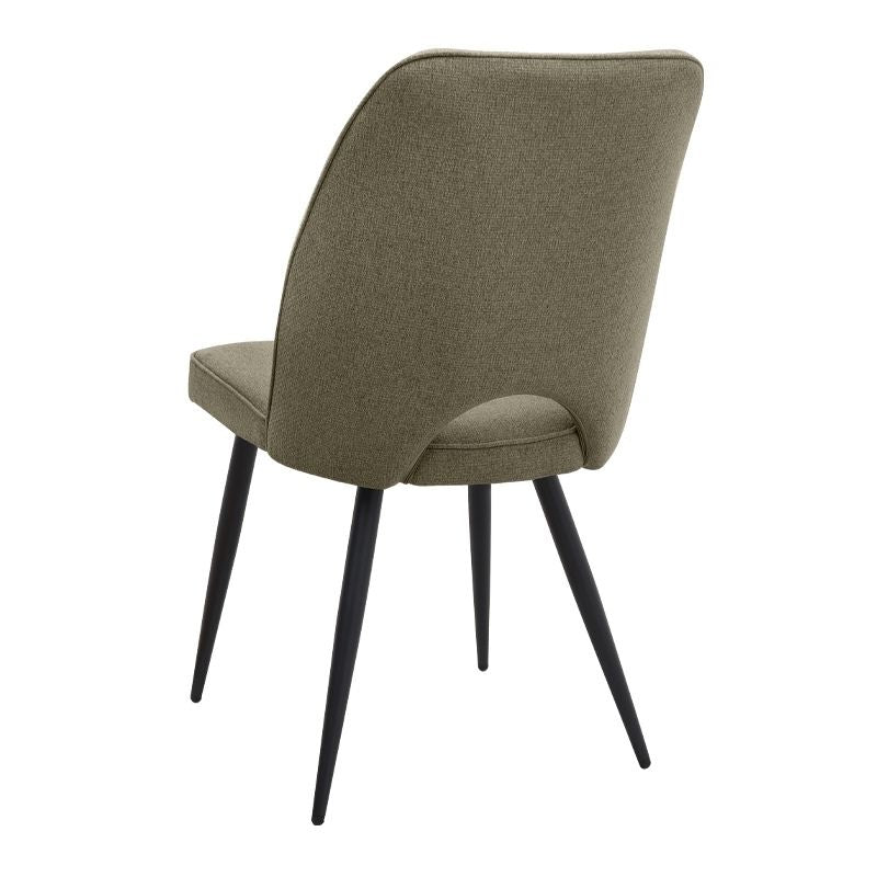 Σετ τραπεζαρία 5τμχ Darlen - Christy  χρώμα sencron black - λαδί 125x72x74εκ.