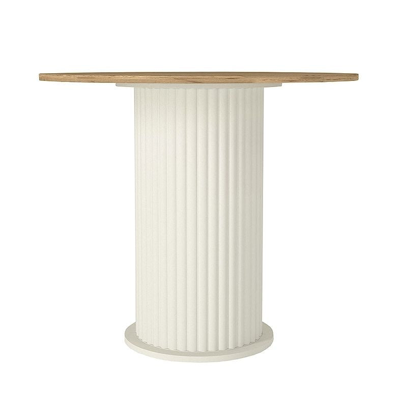 Σετ τραπεζαρία 5τμχ Bohema - Viva  χρώμα ivory/sepet oak - γκρι Ø90x77,7εκ.