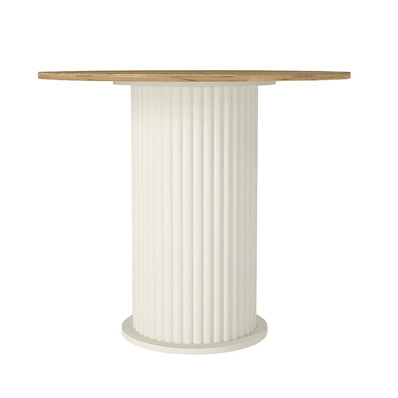 Σετ τραπεζαρία 5τμχ Bohema - Rosa  χρώμα ivory/sepet oak - μαύρο Ø90x77,7εκ.