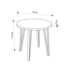 Σετ τραπεζαρία 5τμχ Xana - Kevin  χρώμα sepet oak - λαδί Ø90x77,5εκ. - Pakobazaar