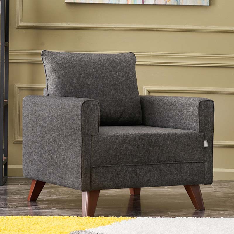 Πολυθρόνα Bella  υφασμάτινη χρώμα ανθρακί 82x81x85εκ. - Pakobazaar