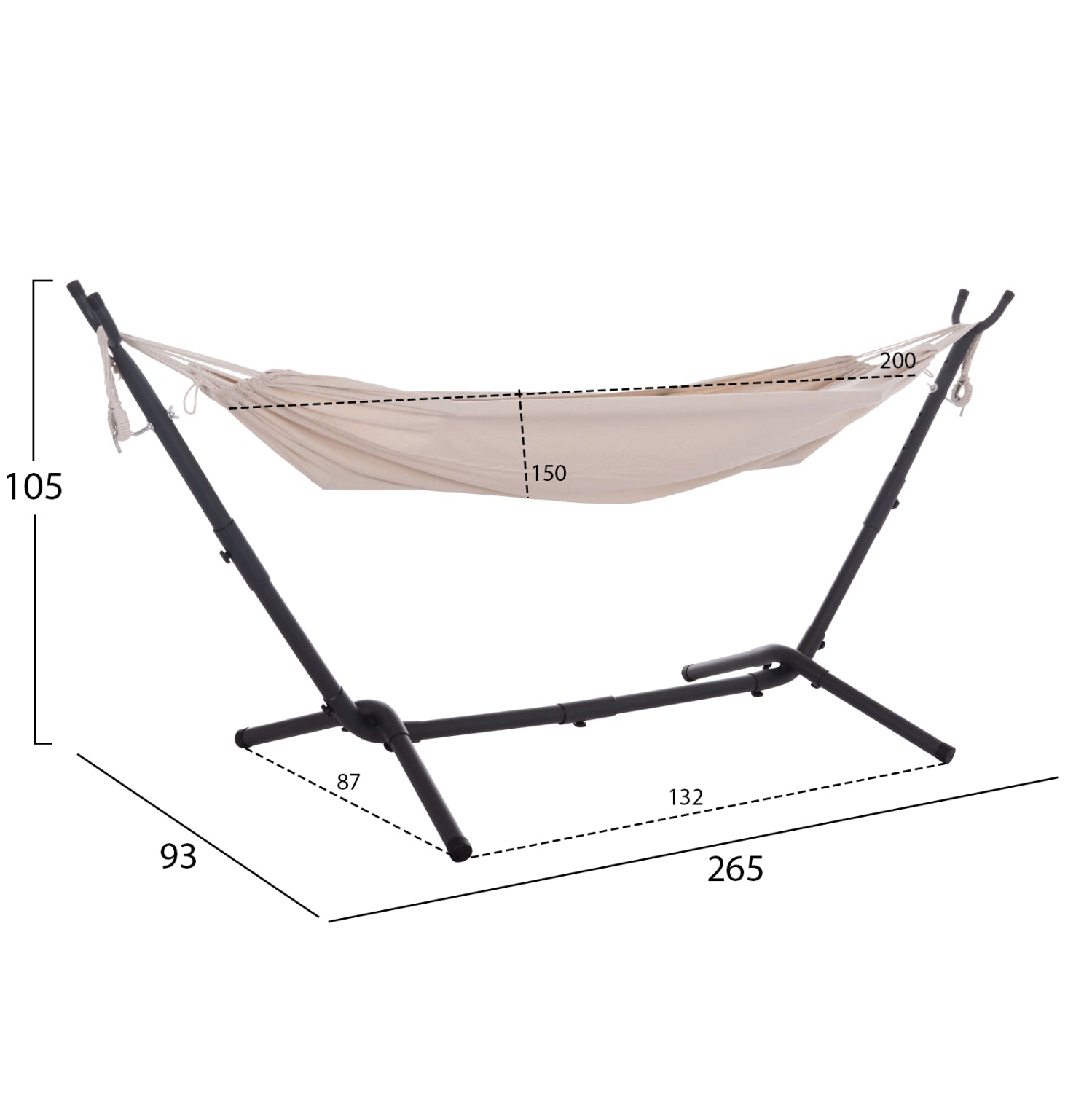 ΑΙΩΡΑ CRAVE HM6304.02 ΑΝΘΡΑΚΙ ΜΕΤΑΛΛΙΚΟΣ ΣΚΕΛΕΤΟΣ--ΜΠΕΖ ΥΦΑΣΜΑ 265x93x105Υεκ - Pakobazaar