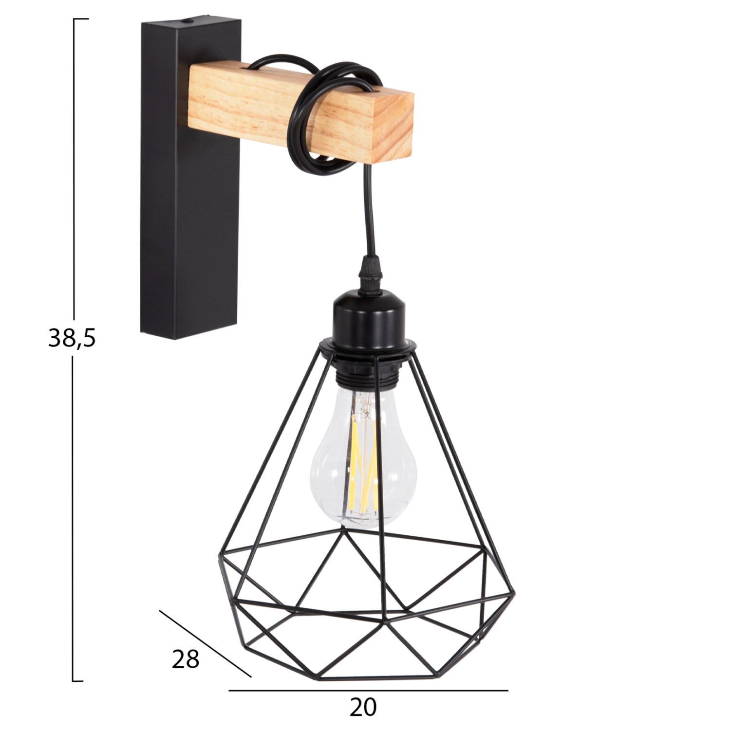ΑΠΛΙΚΑ ΤΟΙΧΟΥ GROB HM4474 ΜΕΤΑΛΛΟ-ΞΥΛΟ 20x26x38,5Υεκ. - Pakobazaar