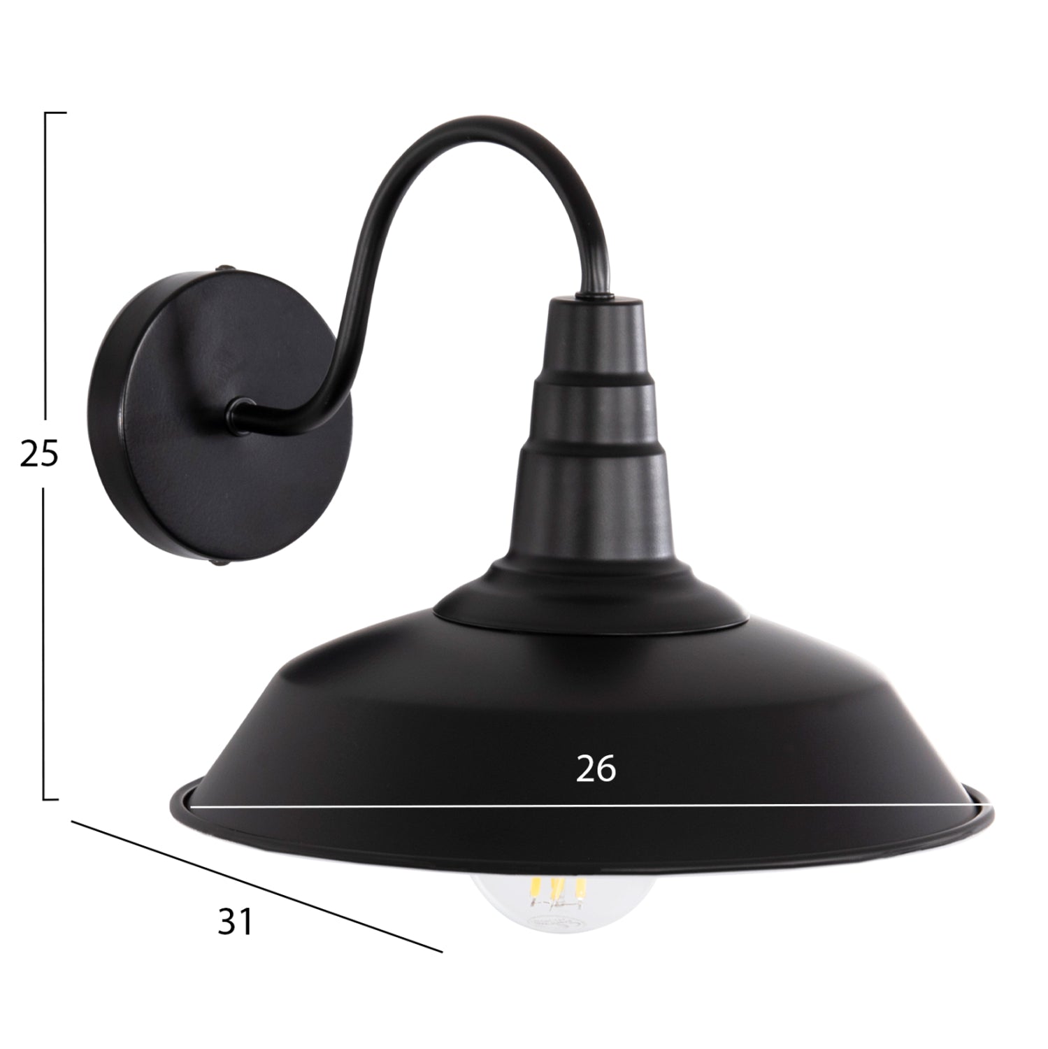 ΑΠΛΙΚΑ ΤΟΙΧΟΥ DONO HM4478 ΜΕΤΑΛΛΟ ΣΕ ΜΑΥΡΟ 26x31x25Υεκ. - Pakobazaar