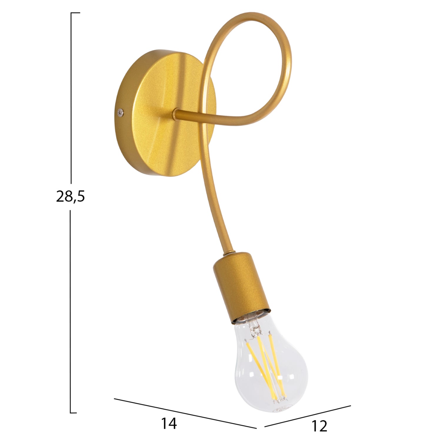 ΑΠΛΙΚΑ ΤΟΙΧΟΥ FRIDRIK HM7399.12 ΜΕΤΑΛΛΟ ΣΕ ΧΡΥΣΟ 12x15,5x28,5Υεκ. - Pakobazaar