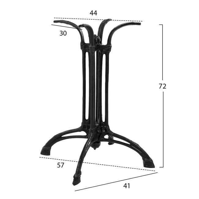 ΒΑΣΗ ΑΠΟ ΜΑΝΤΕΜΙ HM444 4ΝΥΧΗ ΣΕ ΜΑΥΡΟ ΧΡΩΜΑ 57X57X72 - Pakobazaar