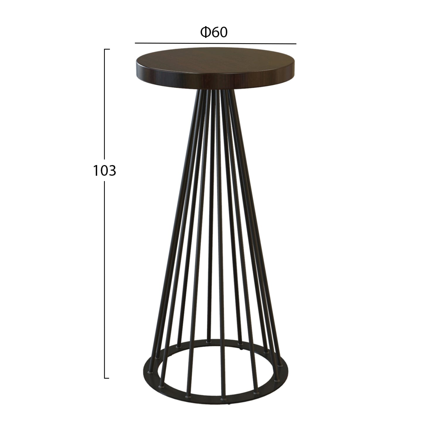 ΒΑΣΗ ΜΕΤΑΛΛΙΚΗ Η/Β ΜΑΥΡΗ ΚΩΝΟΣ TS933 Φ60x103 εκ. - Pakobazaar