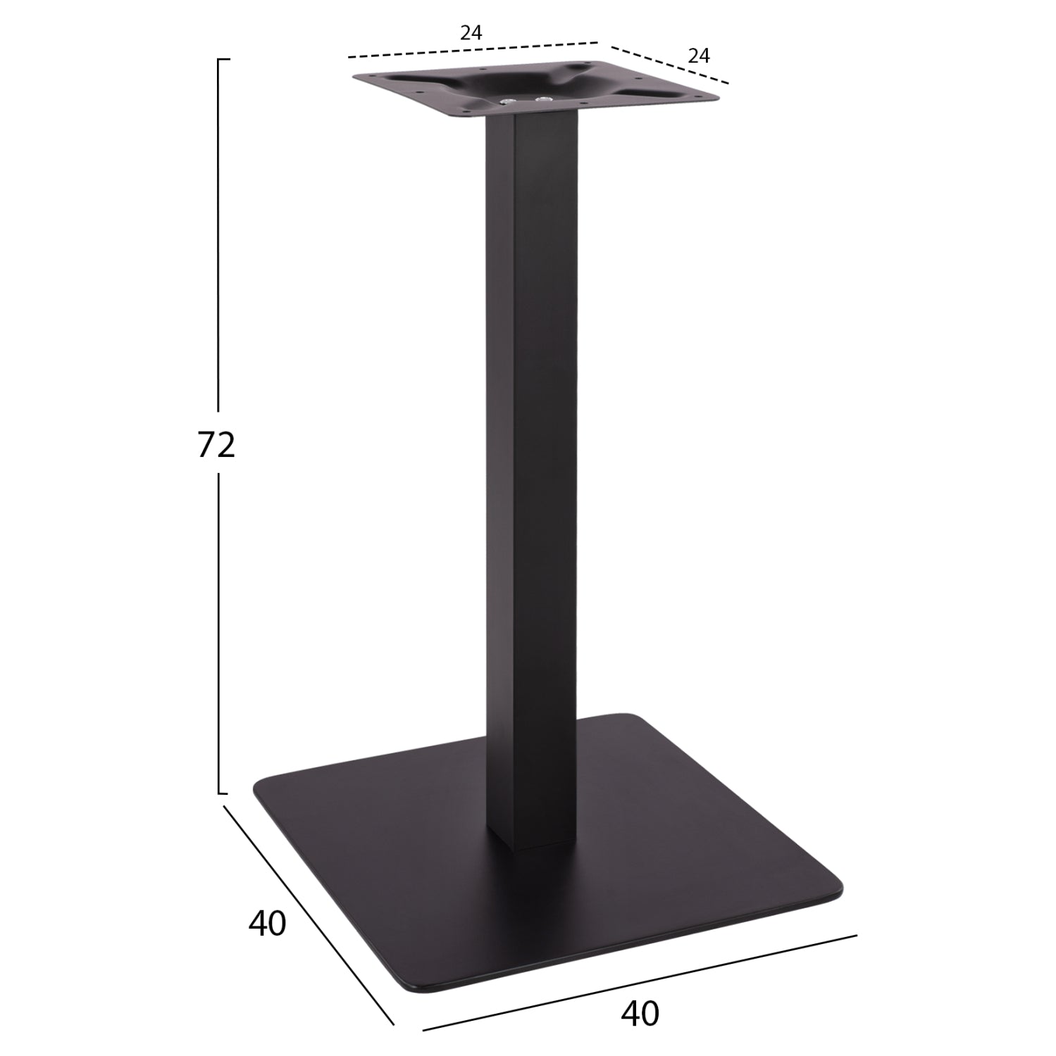 ΒΑΣΗ ΜΕΤΑΛΛΙΚΗ ΜΑΥΡΗ ΜΑΤ 40X40X72Υεκ. HM414.11 - Pakobazaar