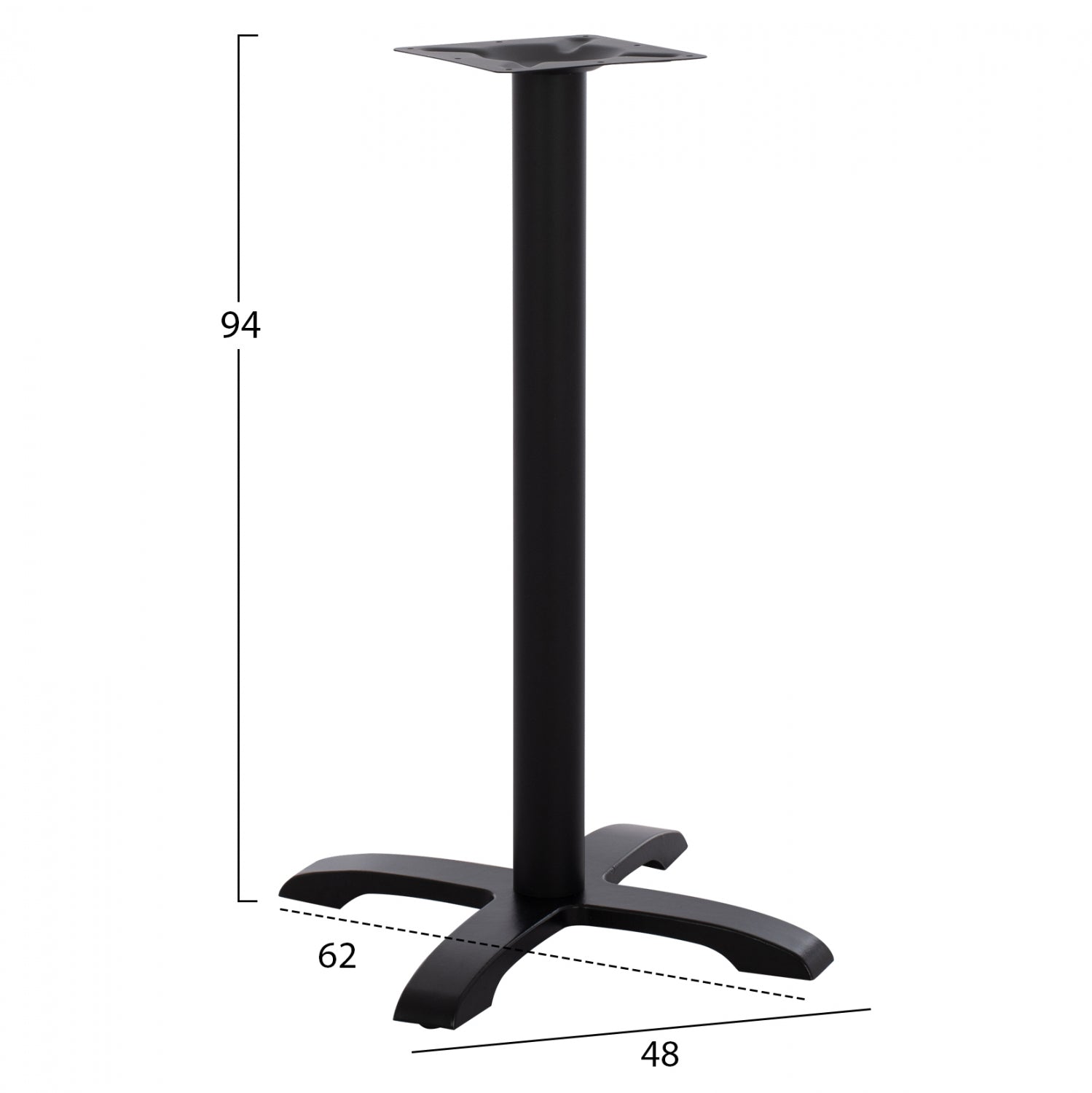 ΒΑΣΗ ΜΠΑΡ ΜΑΝΤΕΜΙ ΜΕΣΣΑΙΟΥ ΥΨΟΥΣ ΜΑΥΡΗ ΜΑΤ HM473 62Χ62X94Υεκ. - Pakobazaar