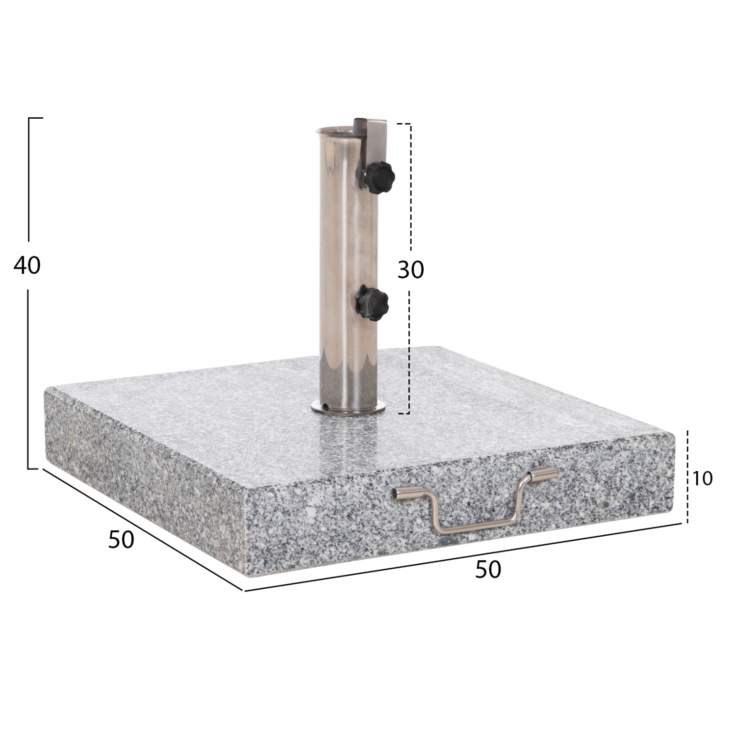 ΒΑΣΗ ΟΜΠΡΕΛΑΣ ΓΡΑΝΙΤΗ 60KG ΜΕ ΧΕΡΟΥΛΙ & ΡΟΔΕΣ HM6565--ΣΩΛΗΝΑΣ ΔΙΑΜΕΤΡΟΥ Φ58 - Pakobazaar