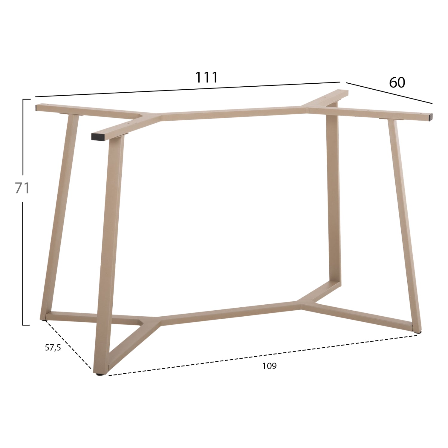 ΒΑΣΗ ΤΡΑΠΕΖΙΟΥ HM471.25 ΜΕΤΑΛΛΙΚΗ ΣΕ ΚΑΠΟΥΤΣΙΝΟ 111x60x71Υεκ. - Pakobazaar