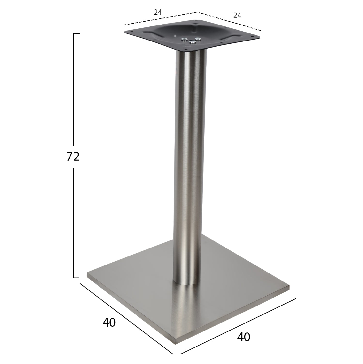 ΒΑΣΗ ΤΡΑΠΕΖΙΟΥ INOX HM421 ΜΕ ΡΕΓΟΥΛΑΤΟΡΟΥΣ 40x40x72Y εκ. - Pakobazaar
