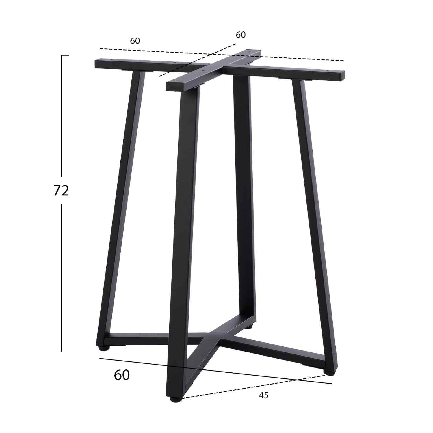 ΒΑΣΗ ΤΡΑΠΕΖΙΟΥ ΜΑΥΡΗ ΜΕΤΑΛΛΙΚΗ HM470.01 60x60x72Υ εκ. - Pakobazaar