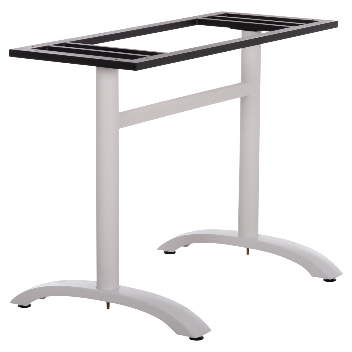 ΒΑΣΗ ΤΡΑΠΕΖΙΟΥ ΑΛΟΥΜΙΝΙΟΥ ΔΙΠΛΗ HM461.12 ΛΕΥΚΗ ΜΕ ΡΕΓΟΥΛΑΤΟΡΟΥΣ 100x60x73Υεκ. - Pakobazaar