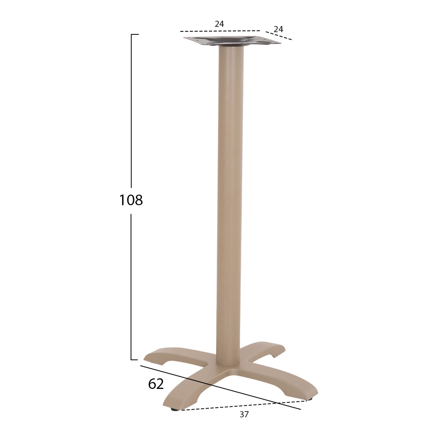 ΒΑΣΗ ΤΡΑΠΕΖΙΟΥ ΜΠΑΡ ΑΠΟ ΜΕΤΑΛΛΟ/ΜΑΝΤΕΜΙ HM417.25 ΚΑΠΟΥΤΣΙΝΟ 62x62x108Υεκ. - Pakobazaar