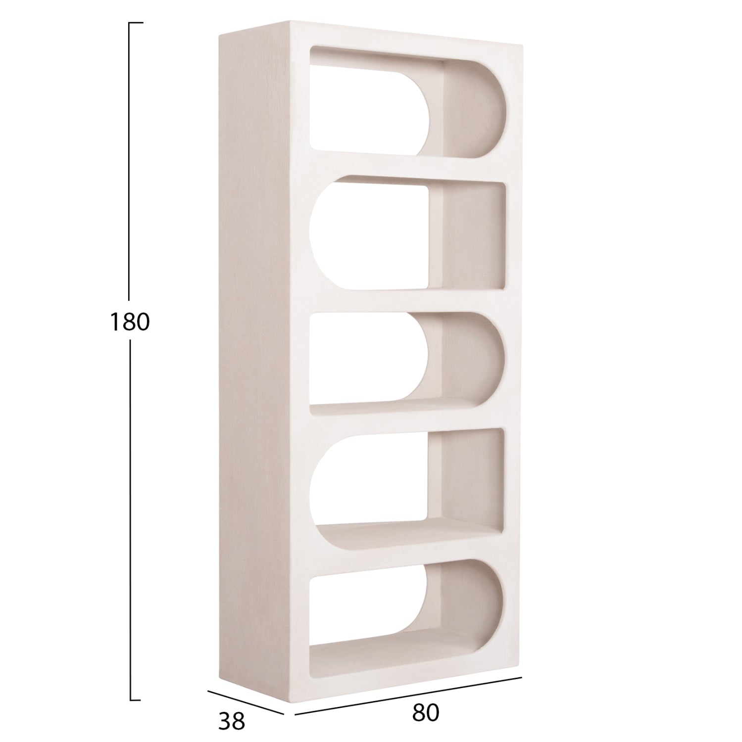 ΒΙΒΛΙΟΘΗΚΗ ΣΕΙΡΑ SANTORINI HM18062 MDF ΣΕ ΥΠΟΛΕΥΚΟ ΧΡΩΜΑ 80x38x180Yεκ. - Pakobazaar