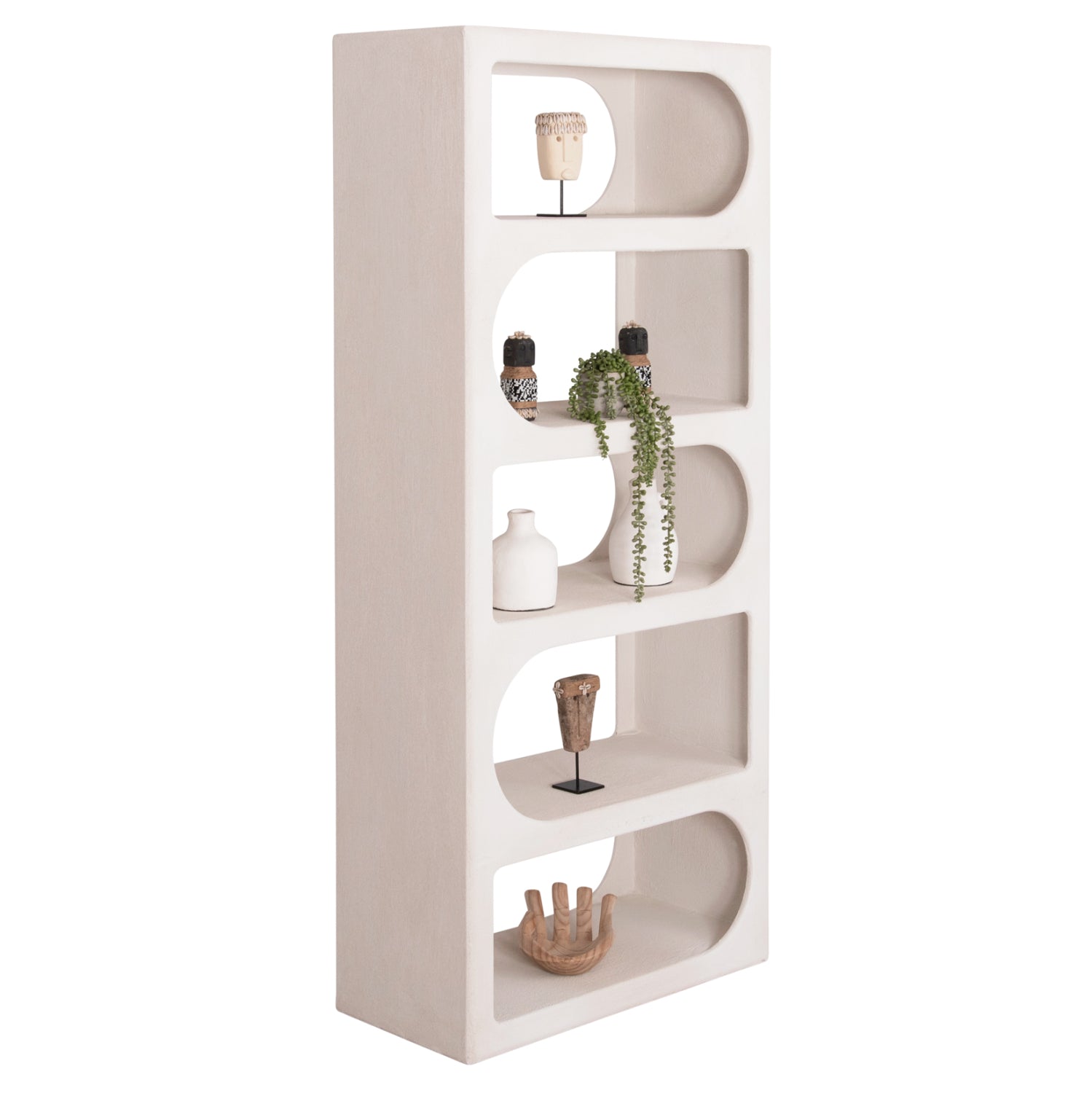 ΒΙΒΛΙΟΘΗΚΗ ΣΕΙΡΑ SANTORINI HM18062 MDF ΣΕ ΥΠΟΛΕΥΚΟ ΧΡΩΜΑ 80x38x180Yεκ. - Pakobazaar
