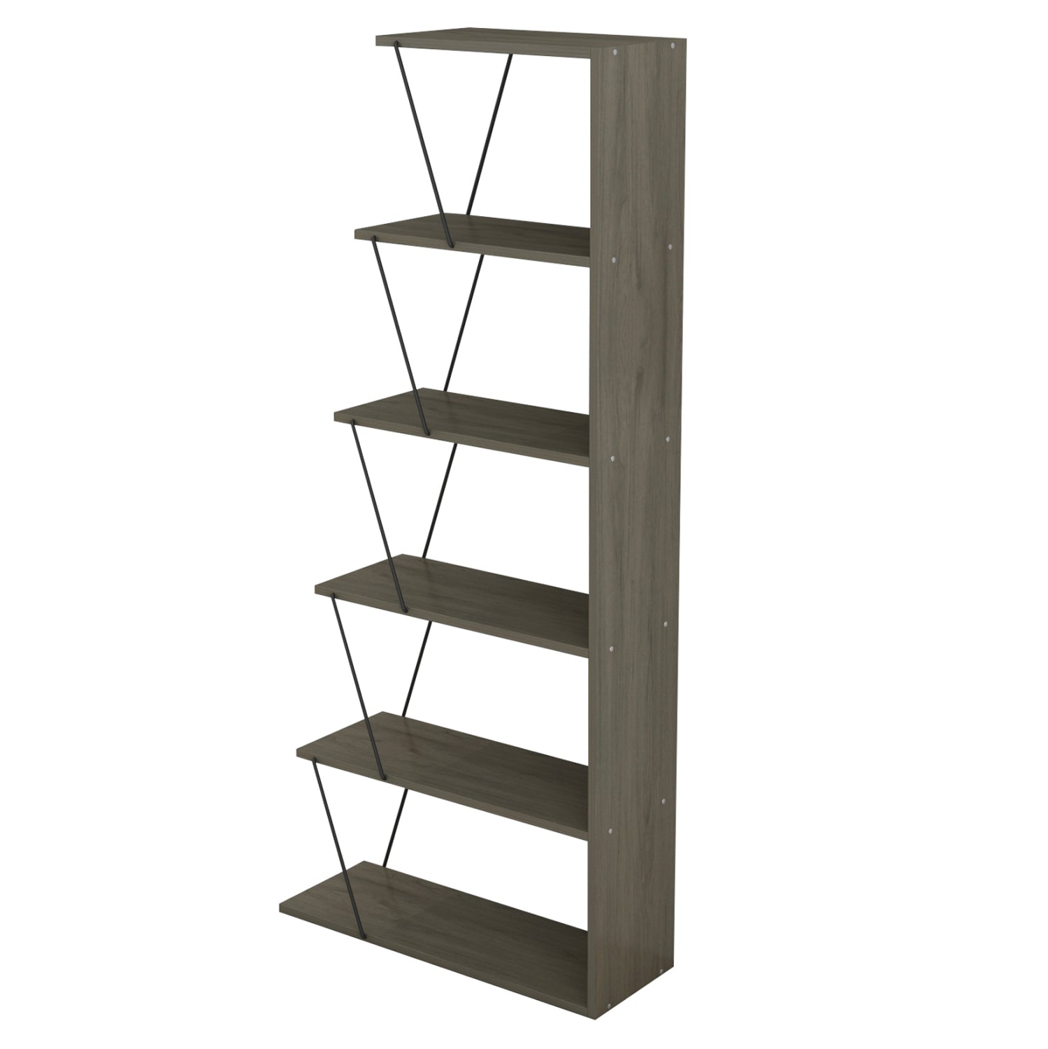 ΒΙΒΛΙΟΘΗΚΗ ΜΙΝΙ TARS HM2241.13 OLIVE GREY ME ΜΑΥΡΕΣ ΒΕΡΓΕΣ 65x22-24x146Υεκ. - Pakobazaar