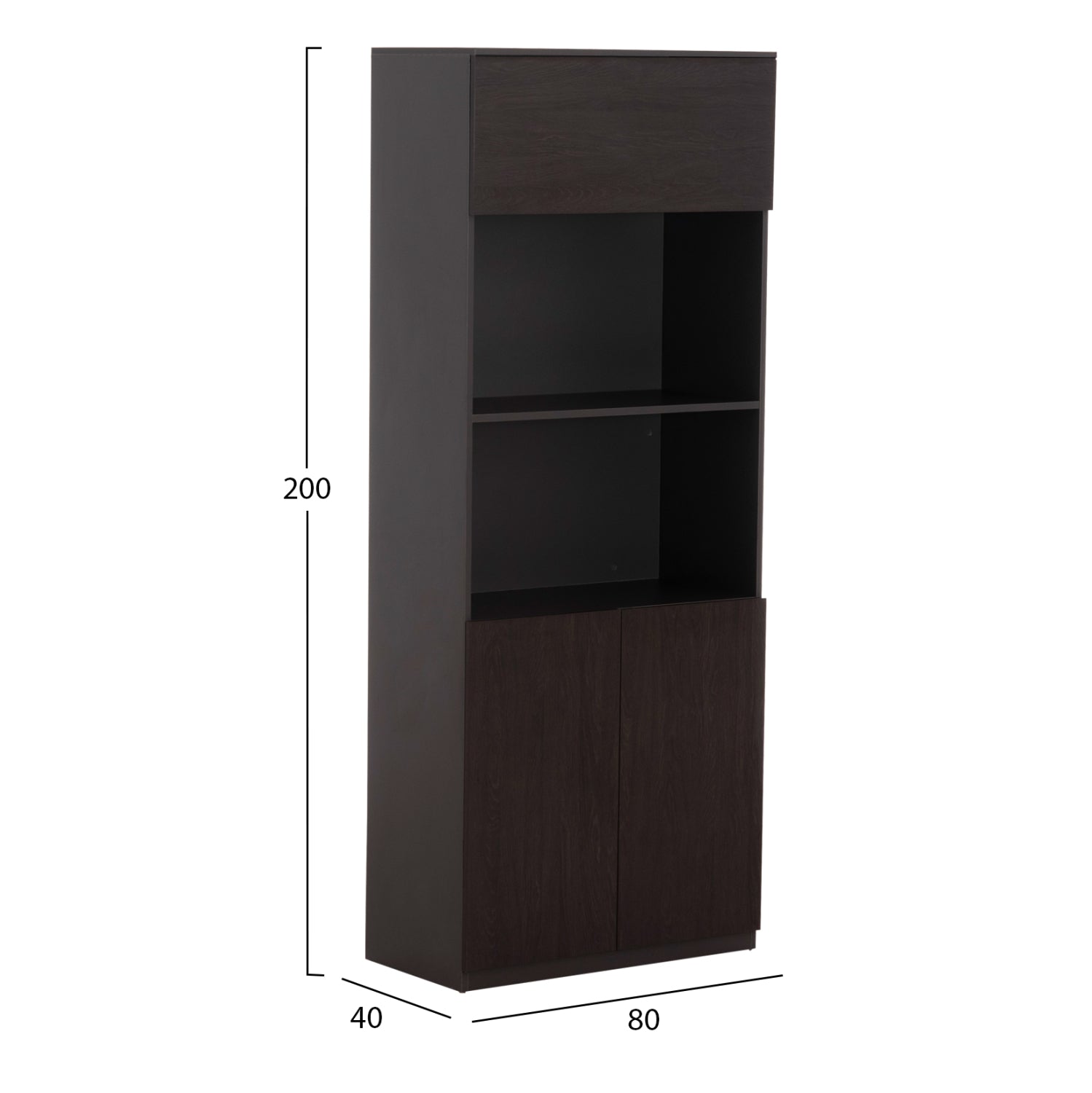 ΒΙΒΛΙΟΘΗΚΗ ΓΡΑΦΕΙΟΥ ΕΠΑΓΓΕΛΜΑΤΙΚΗ ROSEWOOD HM2089 ΜΕΛΑΜΙΝΗ ΓΚΡΙ-WENGE 80Χ40Χ200Υεκ. - Pakobazaar