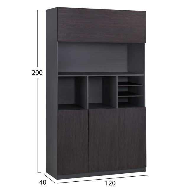 ΒΙΒΛΙΟΘΗΚΗ ΓΡΑΦΕΙΟΥ ΕΠΑΓΓΕΛΜΑΤΙΚΗ ROSEWOOD HM2088 120Χ40Χ200Υ εκ. - Pakobazaar