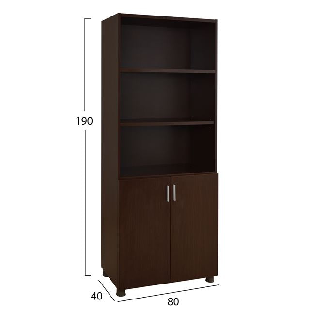 ΒΙΒΛΙΟΘΗΚΗ ΓΡΑΦΕΙΟΥ VANCE ΕΠΑΓΓΕΛΜΑΤΙΚΗ WENGE HM2055.12 80Χ40Χ190Υ εκ. - Pakobazaar
