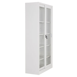 ΒΙΒΛΙΟΘΗΚΗ ΜΕ ΣΥΡΟΜΕΝΕΣ ΠΟΡΤΕΣ SIDER HM6632.02 ΜΕΤΑΛΛΙΚΗ ΛΕΥΚΗ 90x40x185Υεκ