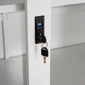 ΒΙΒΛΙΟΘΗΚΗ ΜΕ ΣΥΡΟΜΕΝΕΣ ΠΟΡΤΕΣ SIDER HM6632.02 ΜΕΤΑΛΛΙΚΗ ΛΕΥΚΗ 90x40x185Υεκ