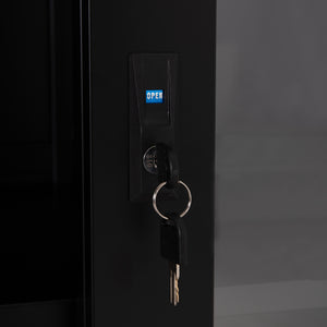 ΒΙΒΛΙΟΘΗΚΗ ΜΕ ΣΥΡΟΜΕΝΕΣ ΠΟΡΤΕΣ SIDER HM6632.01 ΜΕΤΑΛΛΙΚΗ ΜΑΥΡΗ 90x40x185Υεκ