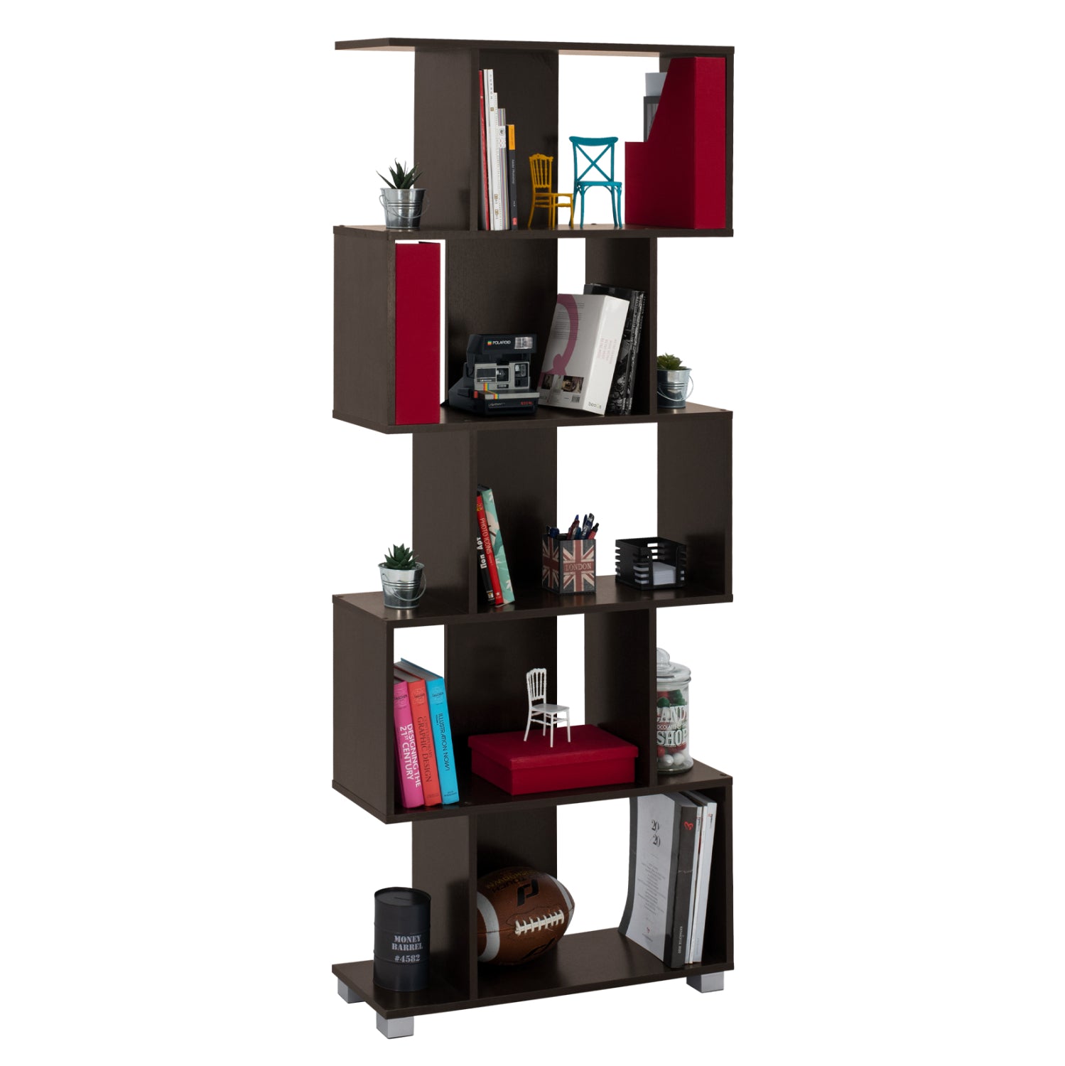 ΒΙΒΛΙΟΘΗΚΗ ΜΕΛΑΜΙΝΗΣ EZIR HM2385.01 ΒΕΓΓΕ 70x25x177Υ εκ. - Pakobazaar