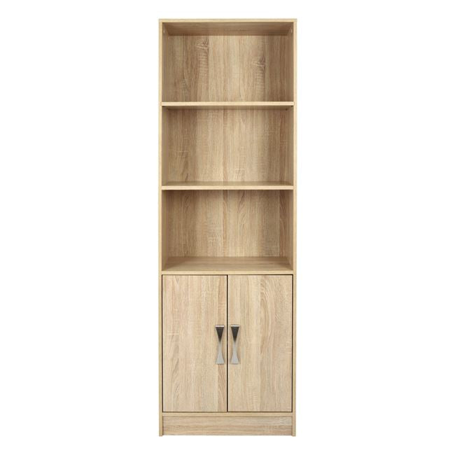 ΒΙΒΛΙΟΘΗΚΗ ΜΕΛΑΜΙΝΗΣ ENSLEY HM2027.03 SONAMA ΜΕ ΧΕΡΟΥΛΙ 60x30x180εκ - Pakobazaar