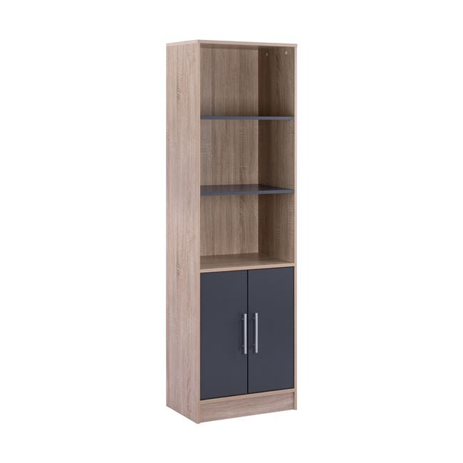 ΒΙΒΛΙΟΘΗΚΗ ΜΕΛΑΜΙΝΗΣ ENSLEY HM2027.04 SONAMA-ΓΚΡΙ 60x30x180Υ εκ. - Pakobazaar
