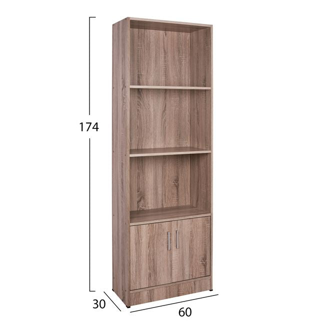 ΒΙΒΛΙΟΘΗΚΗ ΜΕΛΑΜΙΝΗΣ HAYDEN HM2269.02 ΣΕ ΧΡΩΜΑ SONAMA 60x30x174Υεκ. - Pakobazaar