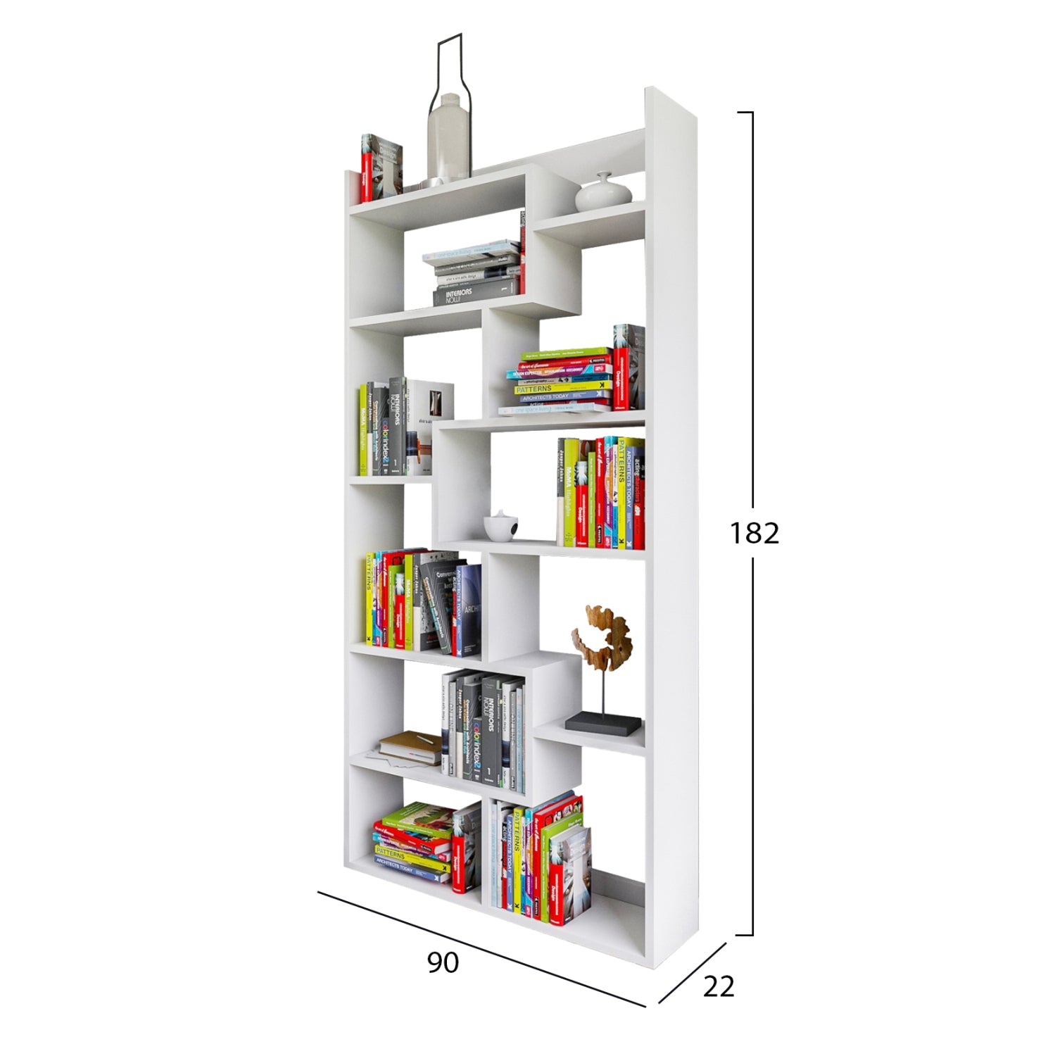 ΒΙΒΛΙΟΘΗΚΗ GRETEL ΛΕΥΚΗ 90x22x182 εκ. HM8865.01 - Pakobazaar