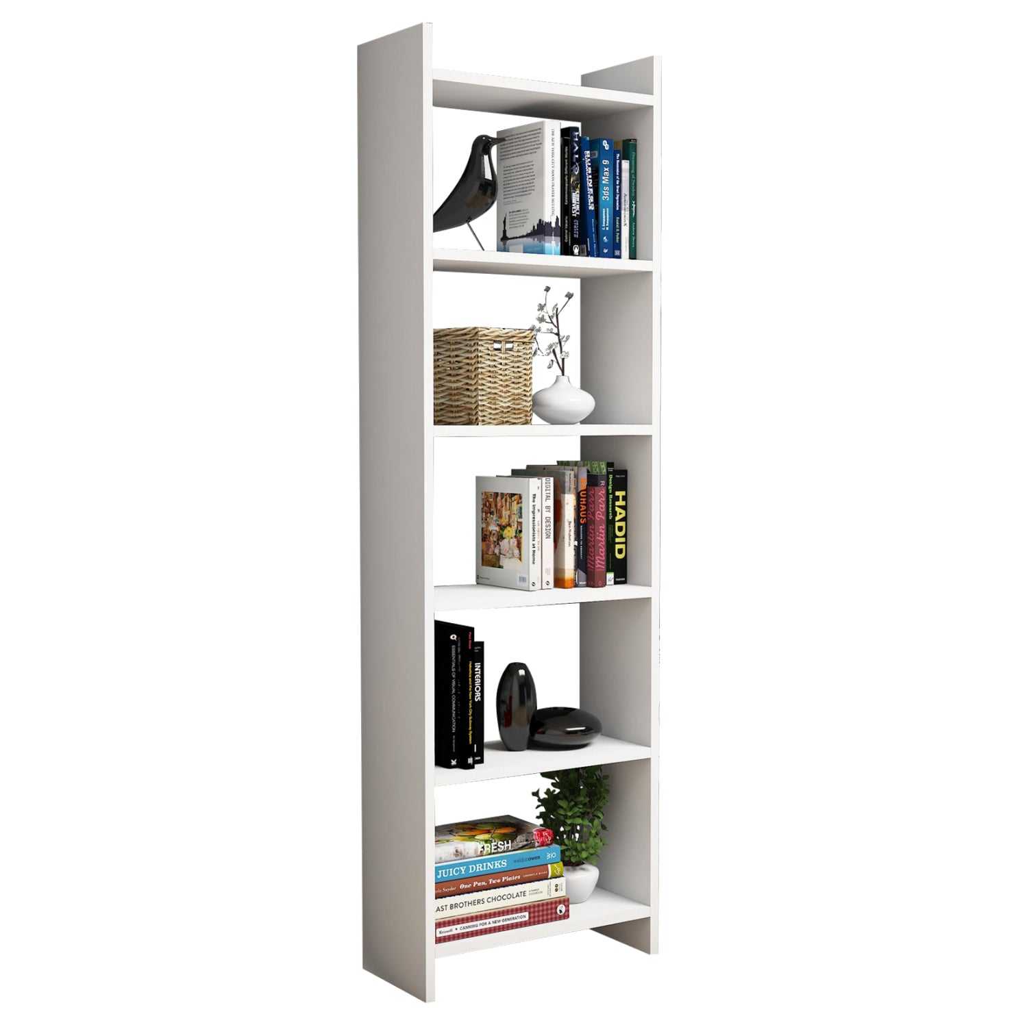 ΒΙΒΛΙΟΘΗΚΗ CLASSIKER HM9226.11 ΜΕΛΑΜΙΝΗΣ ΛΕΥΚH 48,5x22x160Υεκ. - Pakobazaar
