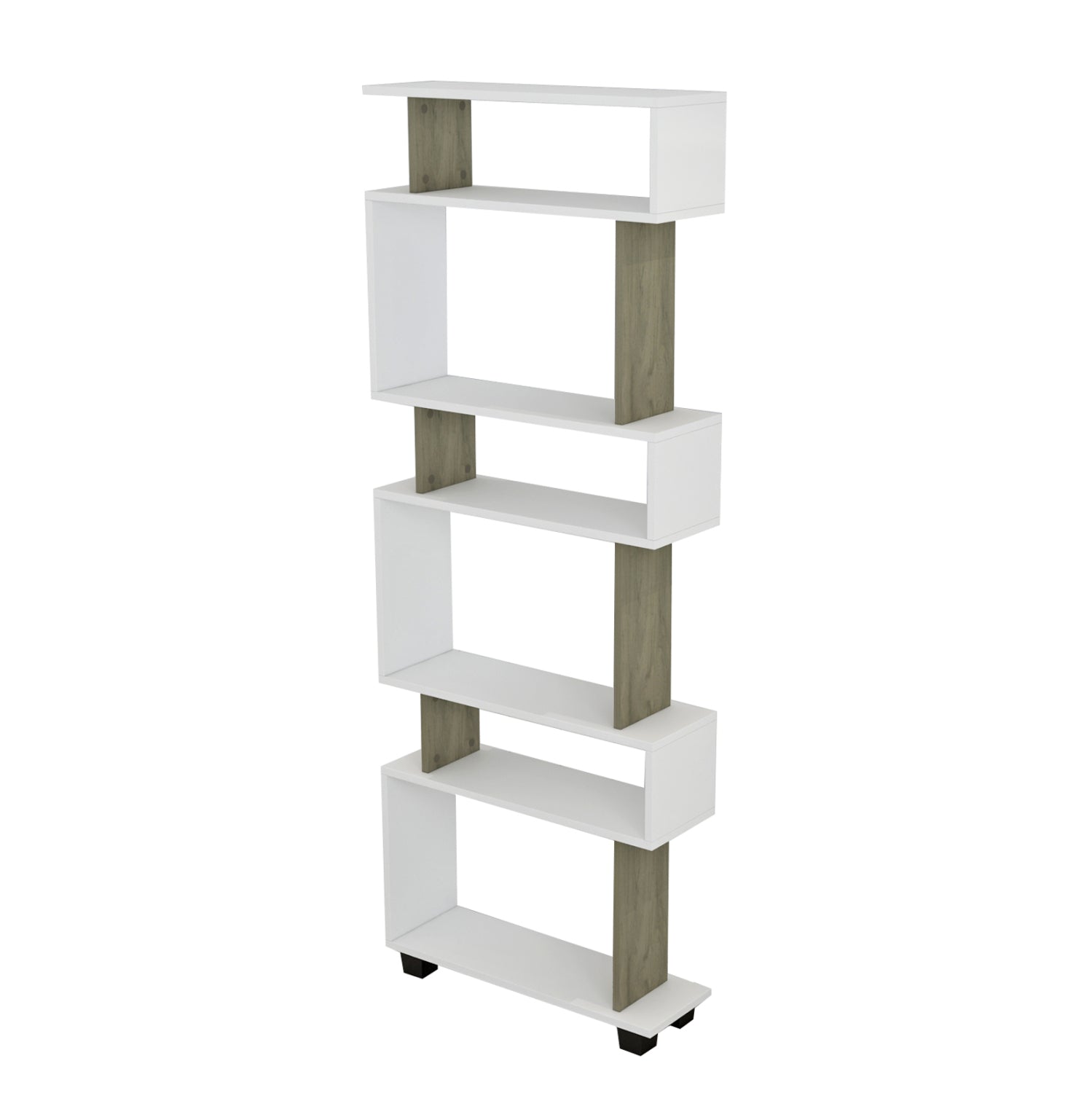 ΒΙΒΛΙΟΘΗΚΗ ΜΕΛΑΜΙΝΗΣ OWLOLIVE GREY ΛΕΥΚΟ 60x19,5x165Yεκ.HM8923.11 - Pakobazaar