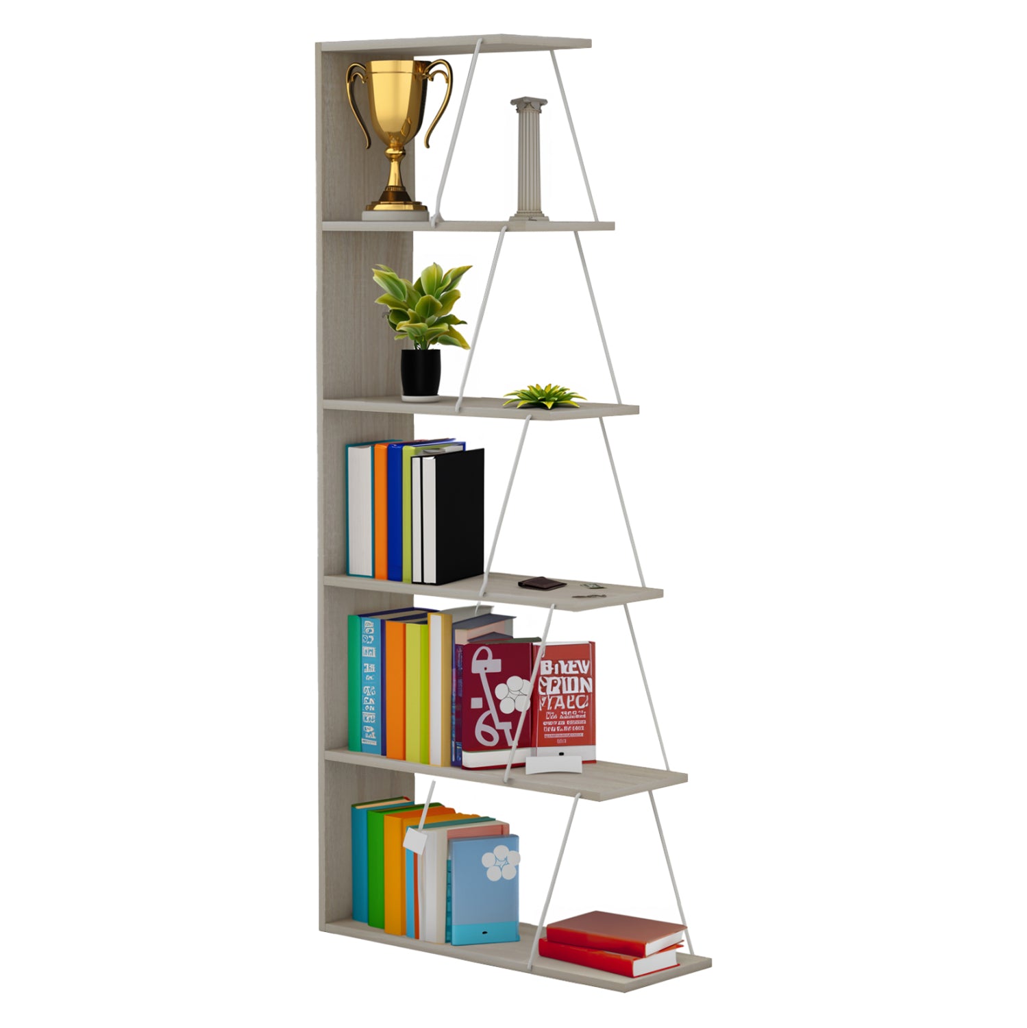 ΒΙΒΛΙΟΘΗΚΗ ΜΕΛΑΜΙΝΗΣ MINI TARS SONOMA ΛΕΥΚΟ HM2241.11 65x22-24x146Υεκ. - Pakobazaar