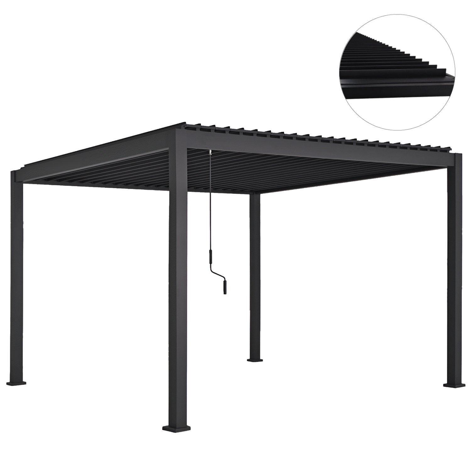 ΒΙΟΚΛΙΜΑΤΙΚΗ ΠΕΡΓΚΟΛΑ ΑΛΟΥΜΙΝΙΟΥ DOMECIL HM6611.01 ΜΕ ΜΕΤΑΛ. ΠΕΡΣΙΔΕΣ--300x300x240Υ - Pakobazaar