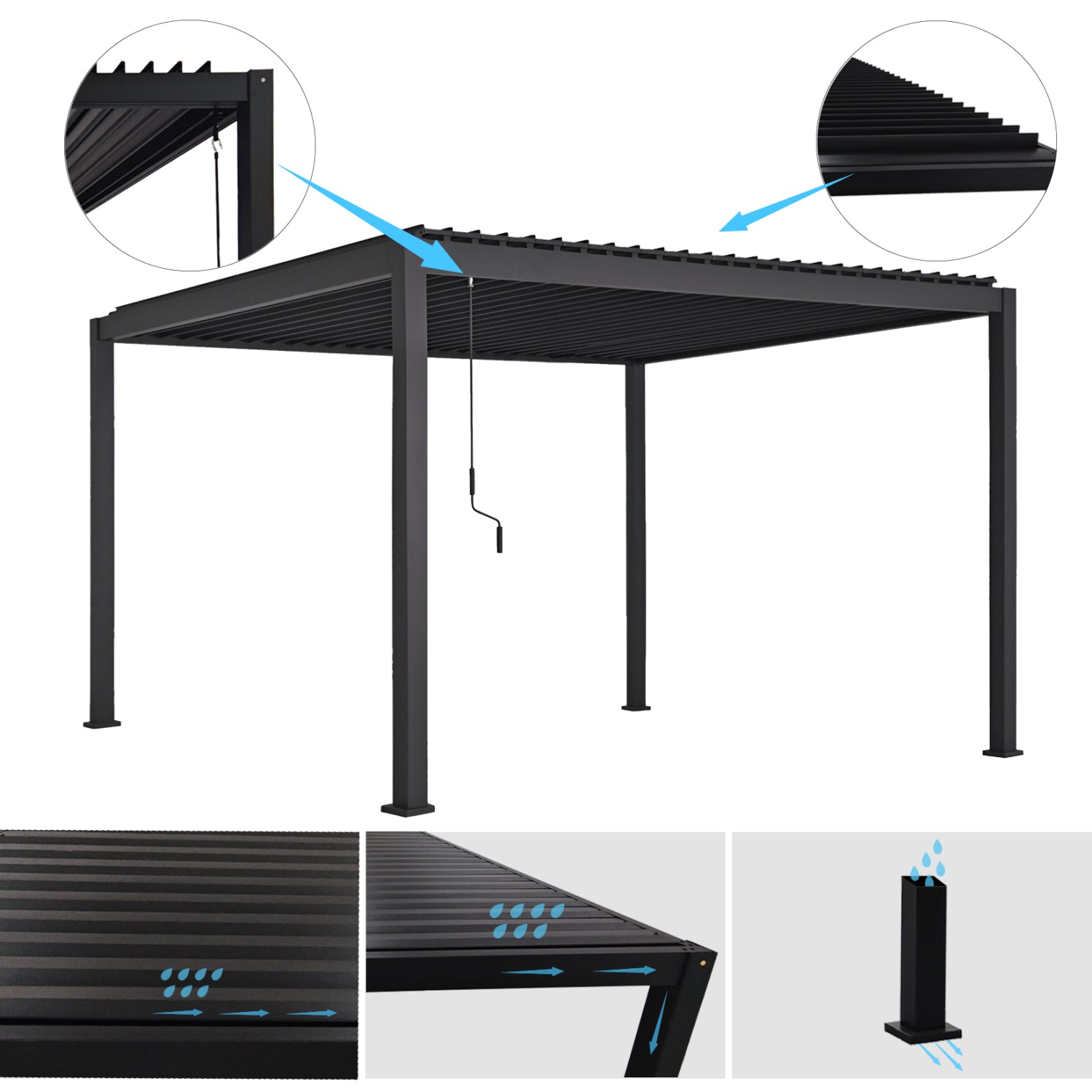 ΒΙΟΚΛΙΜΑΤΙΚΗ ΠΕΡΓΚΟΛΑ ΑΛΟΥΜΙΝΙΟΥ DOMECIL HM6612.01 ΜΕ ΜΕΤΑΛ. ΠΕΡΣΙΔΕΣ--300x400x240Υ - Pakobazaar
