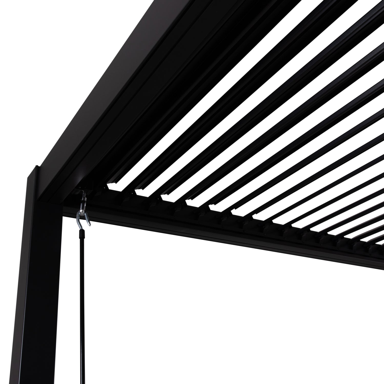 ΒΙΟΚΛΙΜΑΤΙΚΗ ΠΕΡΓΚΟΛΑ ΑΛΟΥΜΙΝΙΟΥ PREMIUM FRANIO HM6609.01 ΜΑΥΡΟ 300x300x240Υ - Pakobazaar