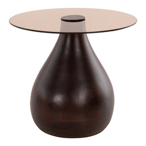 ΒΟΗΘΗΤΙΚΑ ΤΡΑΠΕΖΑΚΙΑ 2ΤΜΧ CHANG HM9668 ΞΥΛΟ MANGO-ΓΥΑΛΙ TOP Φ55x49,5Υ & Φ40x36,5Υεκ. - Pakobazaar