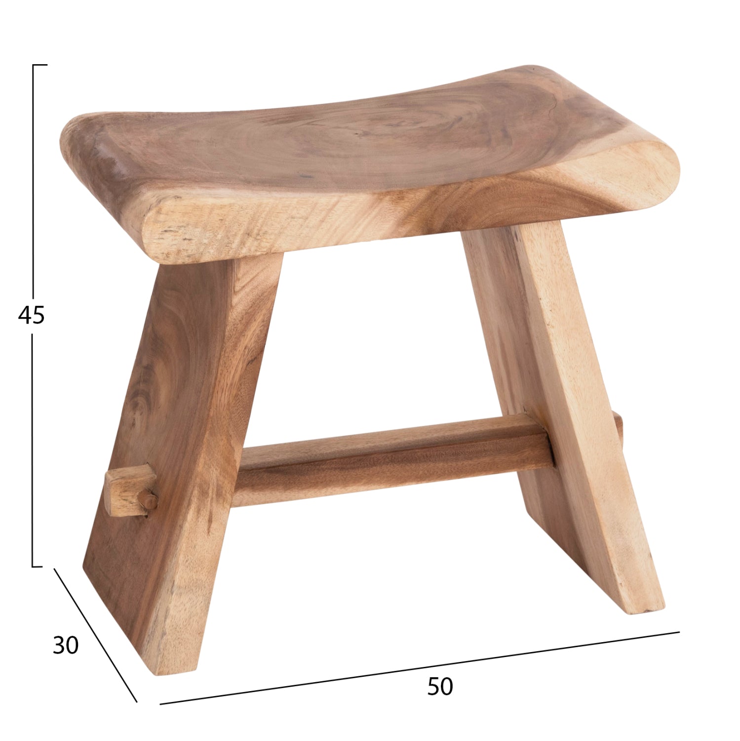 ΒΟΗΘΗΤΙΚΟ ΣΚΑΜΠΟ SADEL HM18294 ΞΥΛΟ SUAR--ΦΥΣΙΚΟ 50x30x45Υεκ. - Pakobazaar