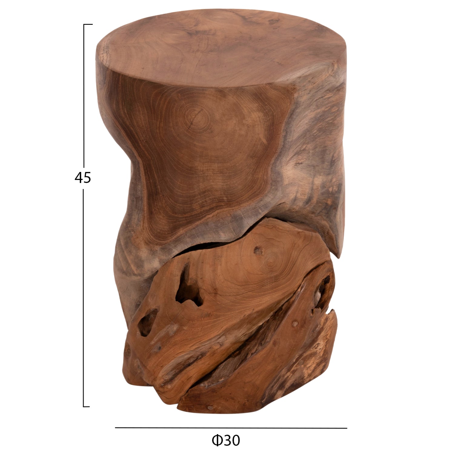 ΒΟΗΘΗΤΙΚΟ ΣΚΑΜΠΟ/ΤΡΑΠΕΖΑΚΙ STOMP HM9350.11 ΞΥΛΟ TEAK-ΦΥΣΙΚΟ Φ30x45Υεκ. - Pakobazaar