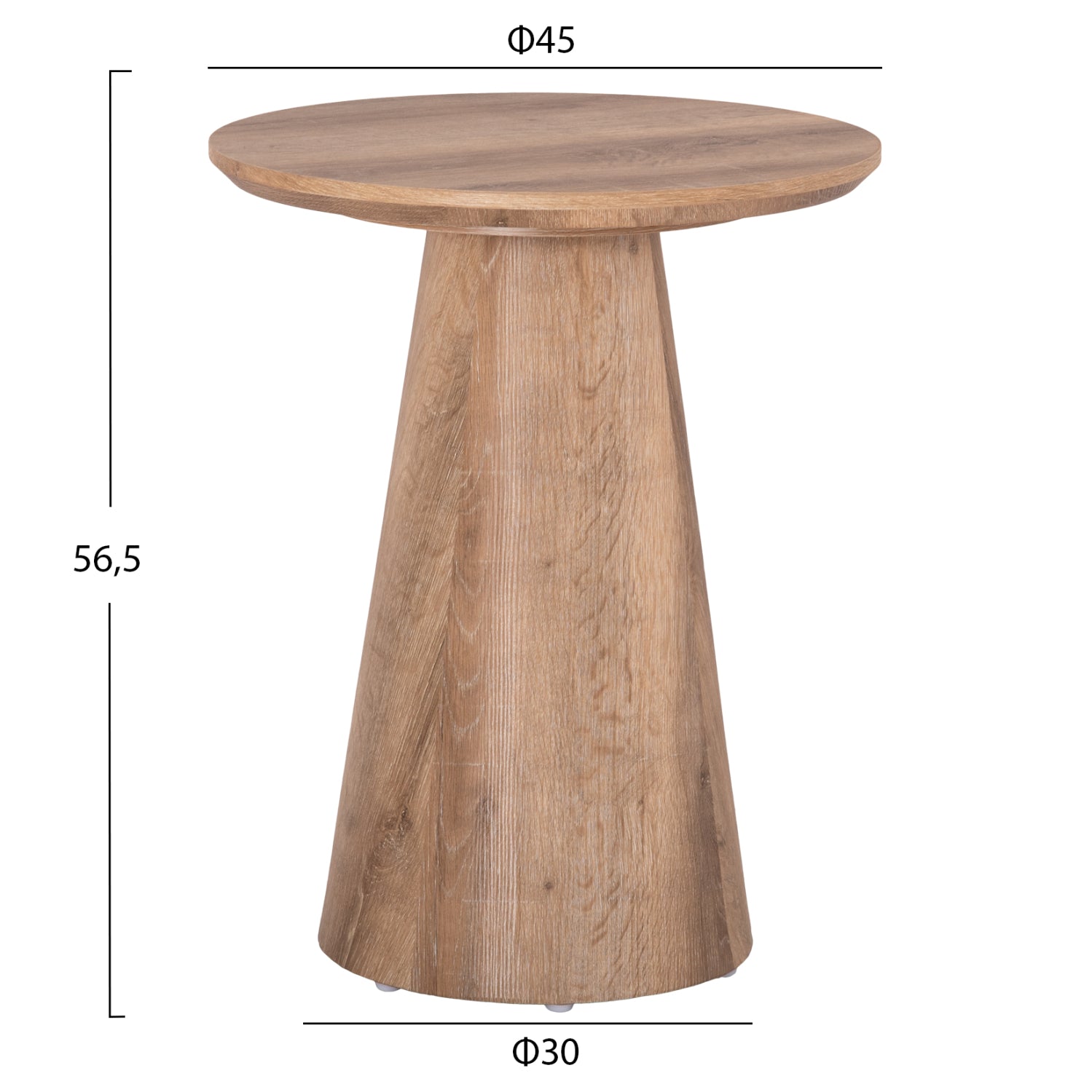 ΒΟΗΘΗΤΙΚΟ ΤΡΑΠΕΖΑΚΙ KARAN HM18029 MDF ΣΕ ΦΥΣΙΚΟ ΧΡΩΜΑ ΞΥΛΟΥ Φ45x56,5Υεκ - Pakobazaar