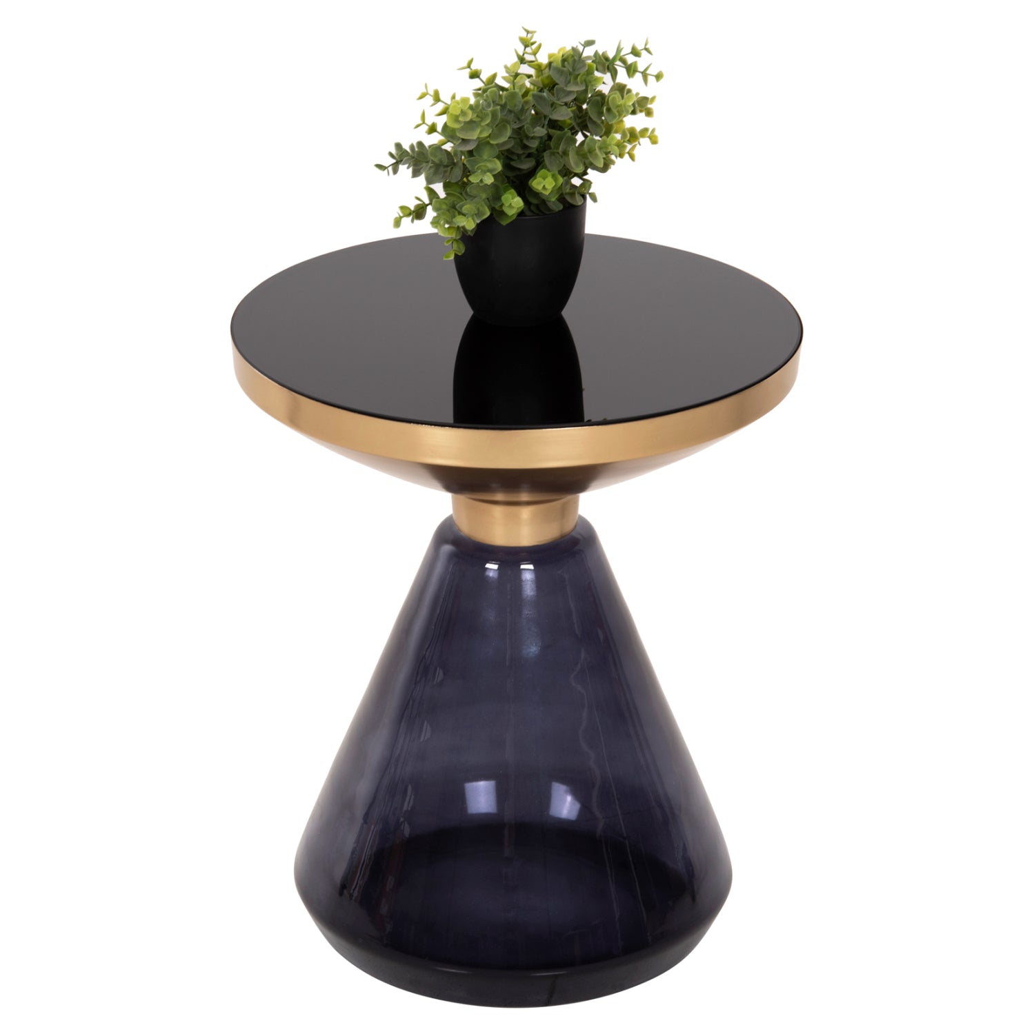 ΒΟΗΘΗΤΙΚΟ ΤΡΑΠΕΖΑΚΙ DEMMY HM9727 ΜΑΥΡΟ & ΜΟΒ ΓΥΑΛΙ-ΧΡΥΣΟ ΜΕΤΑΛΛΟ Φ41x48Υεκ - Pakobazaar