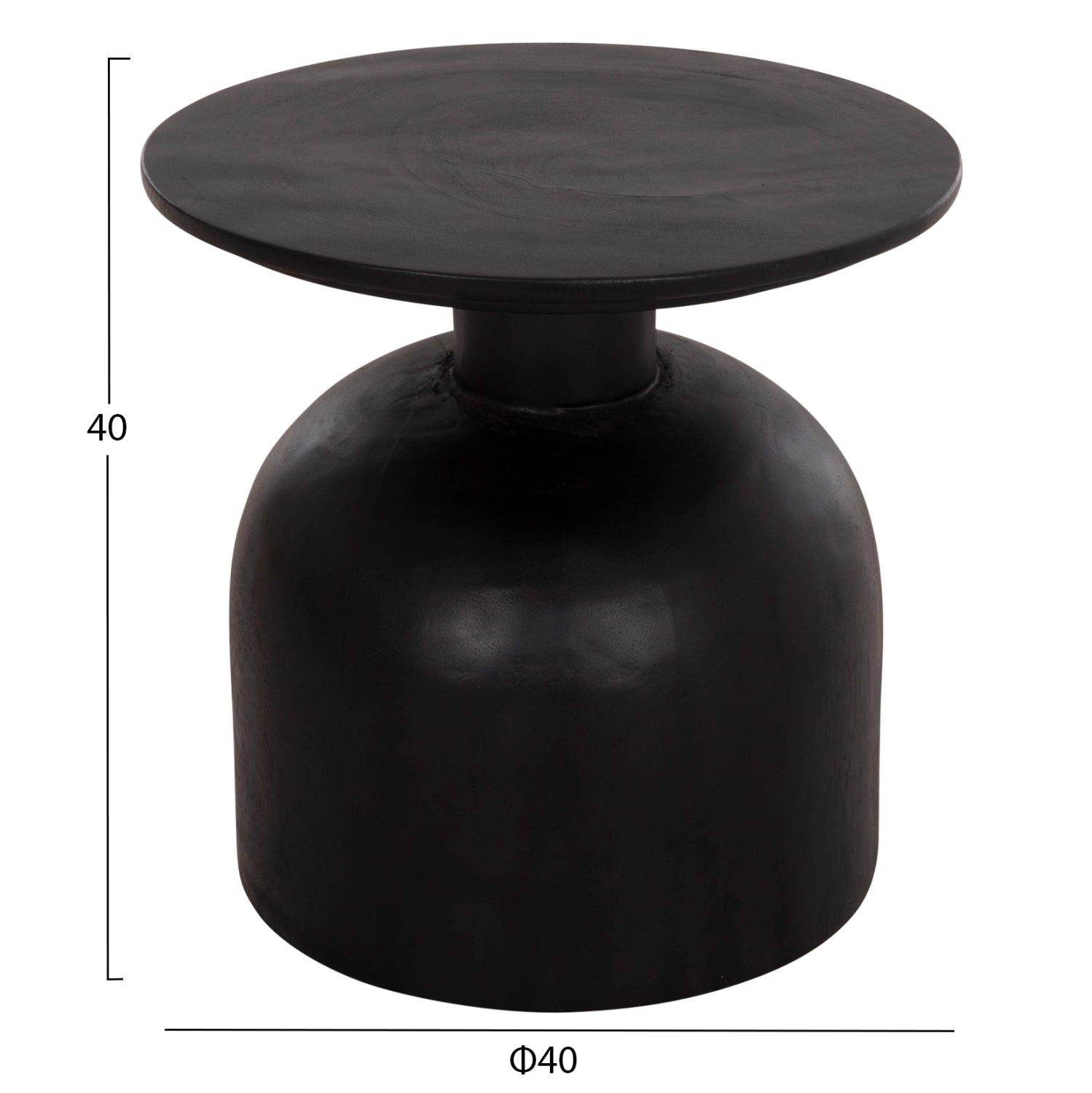 ΒΟΗΘΗΤΙΚΟ ΤΡΑΠΕΖΑΚΙ PUMBE-s HM9892.12 ΞΥΛΟ SUAR--ΜΑΥΡΟ Φ40x40Υεκ - Pakobazaar