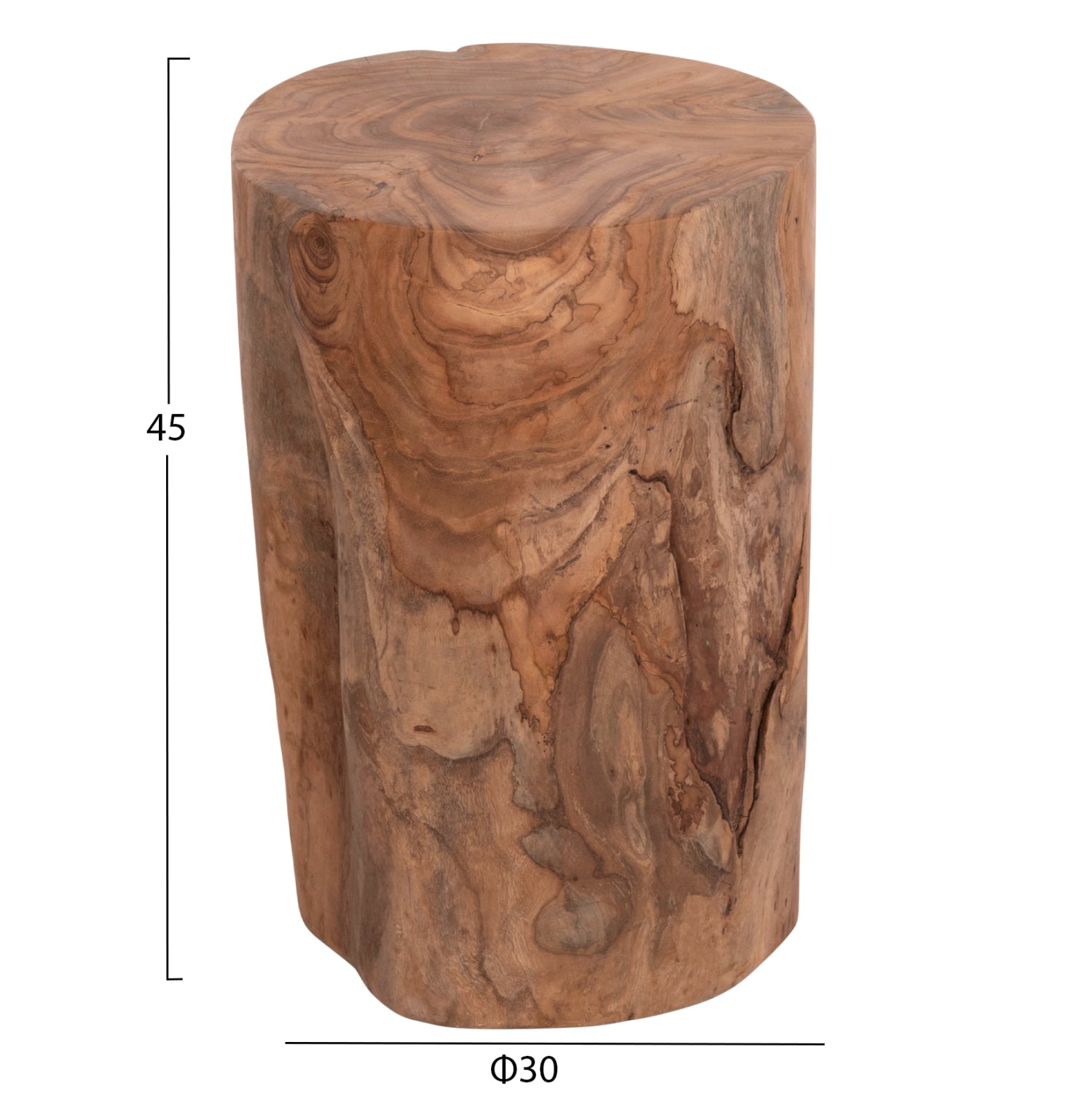 ΒΟΗΘΗΤΙΚΟ ΤΡΑΠΕΖΑΚΙ/ΣΚΑΜΠΟ TRONCO HM9374.21 ΞΥΛΟ TEAK--ΦΥΣΙΚΟ Φ30x45Υεκ. - Pakobazaar