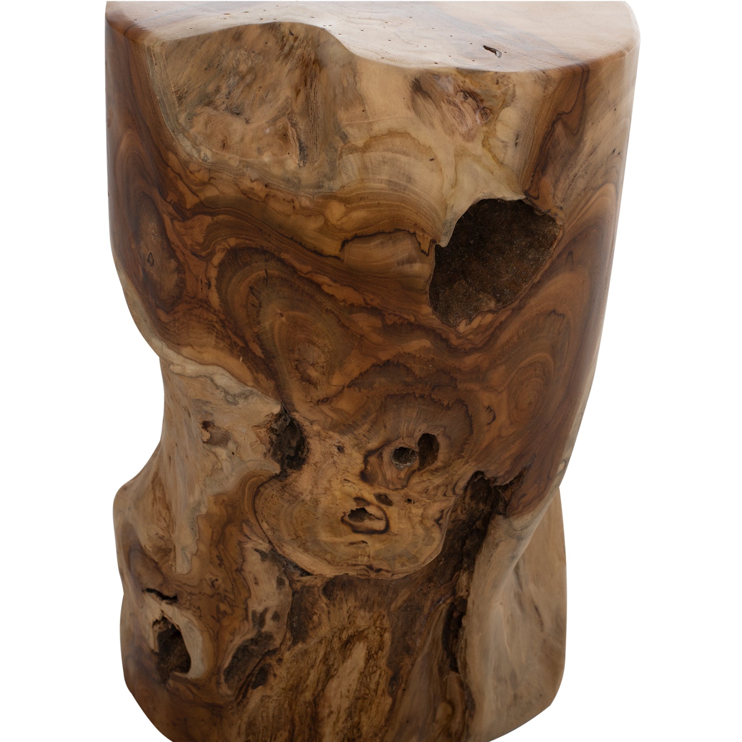 ΒΟΗΘΗΤΙΚΟ ΤΡΑΠΕΖΑΚΙ ΣΤΡΟΓΓΥΛΟ ΑΠΟ ΜΑΣΙΦ ΞΥΛΟ ΤEAK ΦΥΣΙΚΟ Φ30X45Υεκ.HM9350 - Pakobazaar